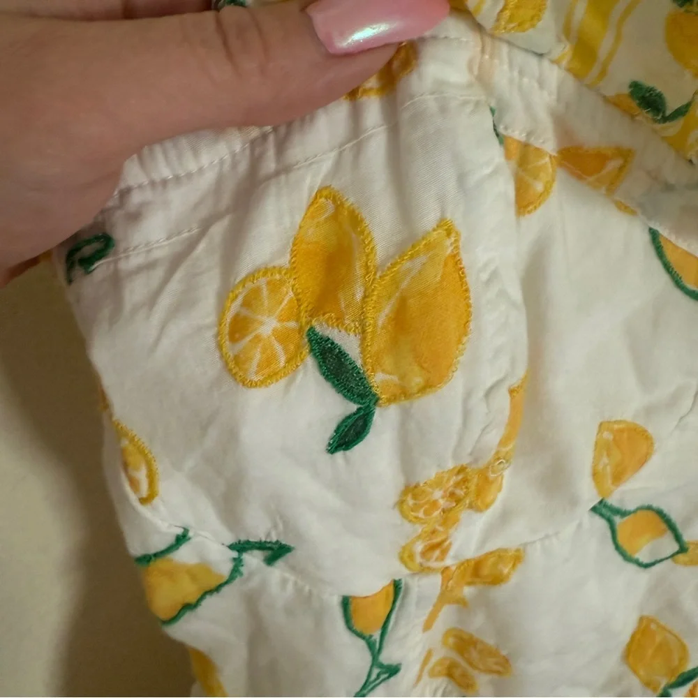 Show me your MUMU Jolene mini dress limoncello embroidery ruffled size M - Picture 5 of 11